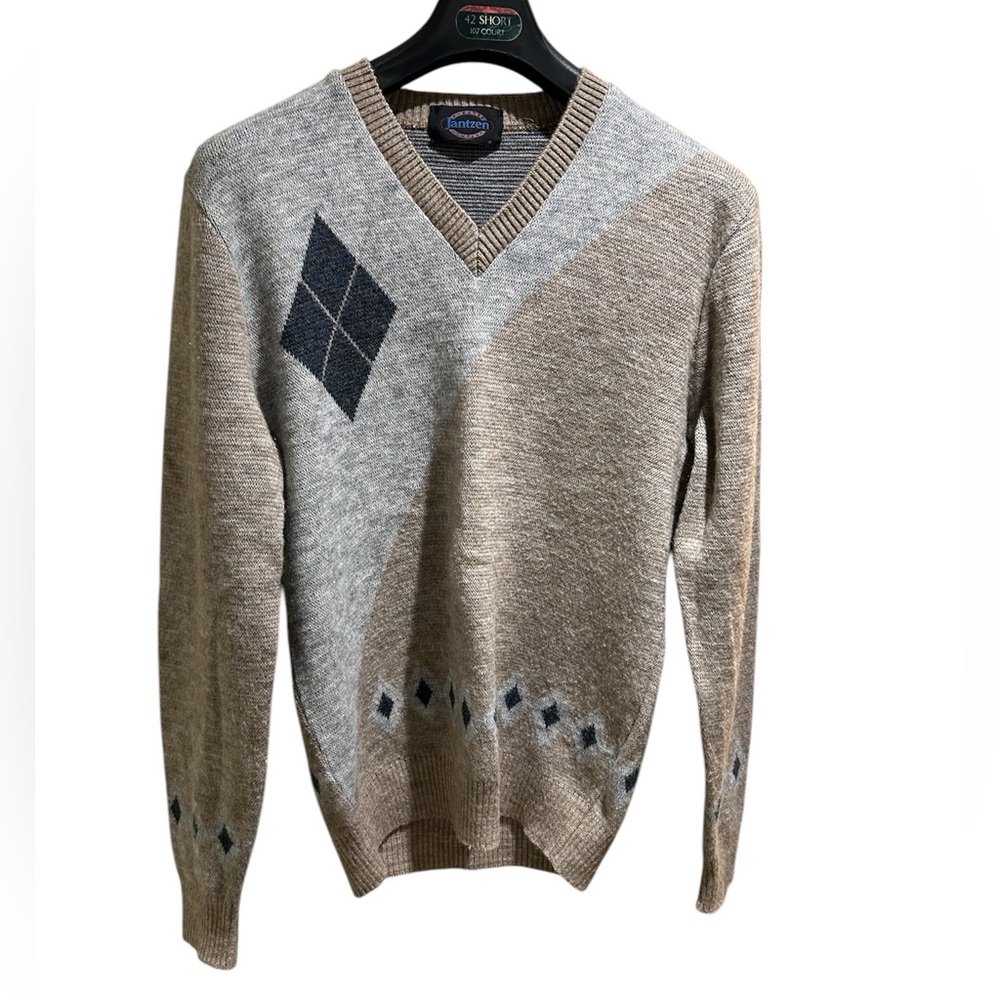 Vintage Jantzen Argyle V-Neck Sweater Size M